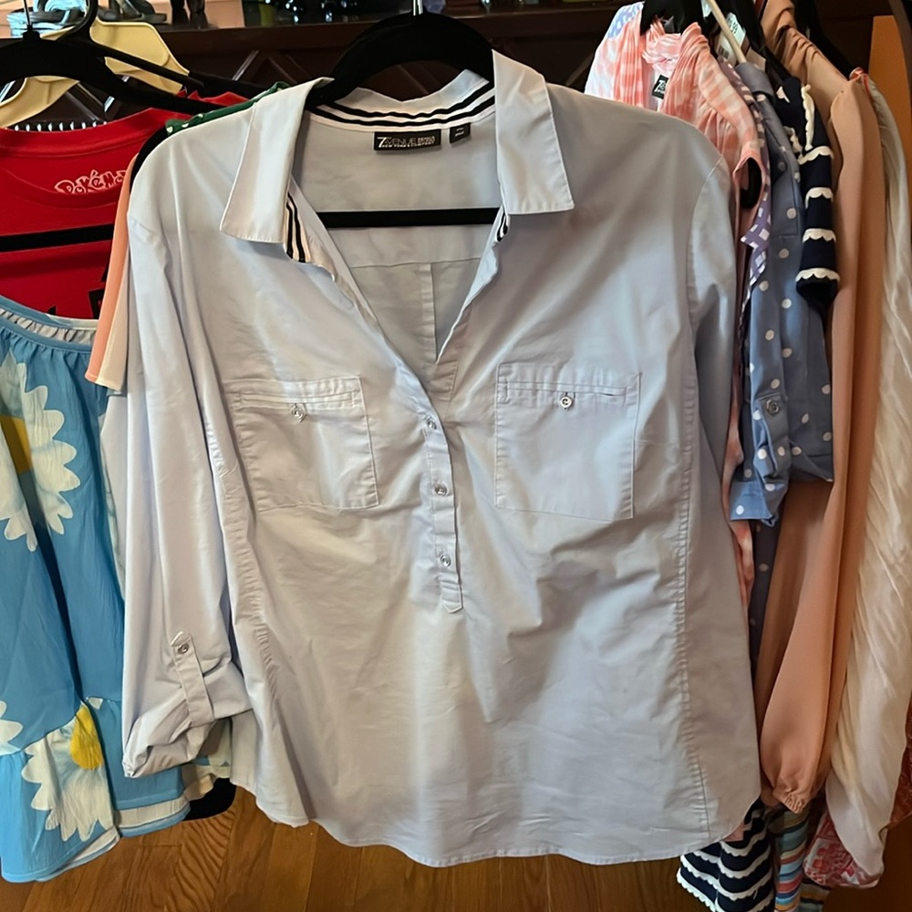 Blue Button Down Top - image 1